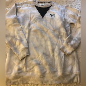 PINK crew neck mesh sweater